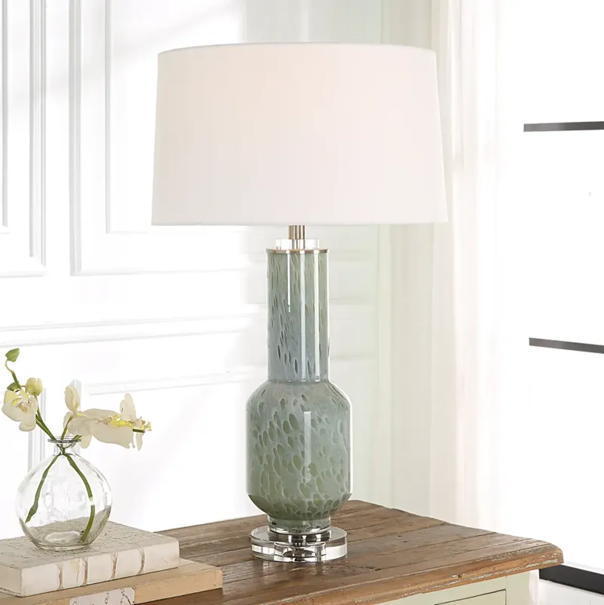 Imperia Aqua Gray Table Lamp