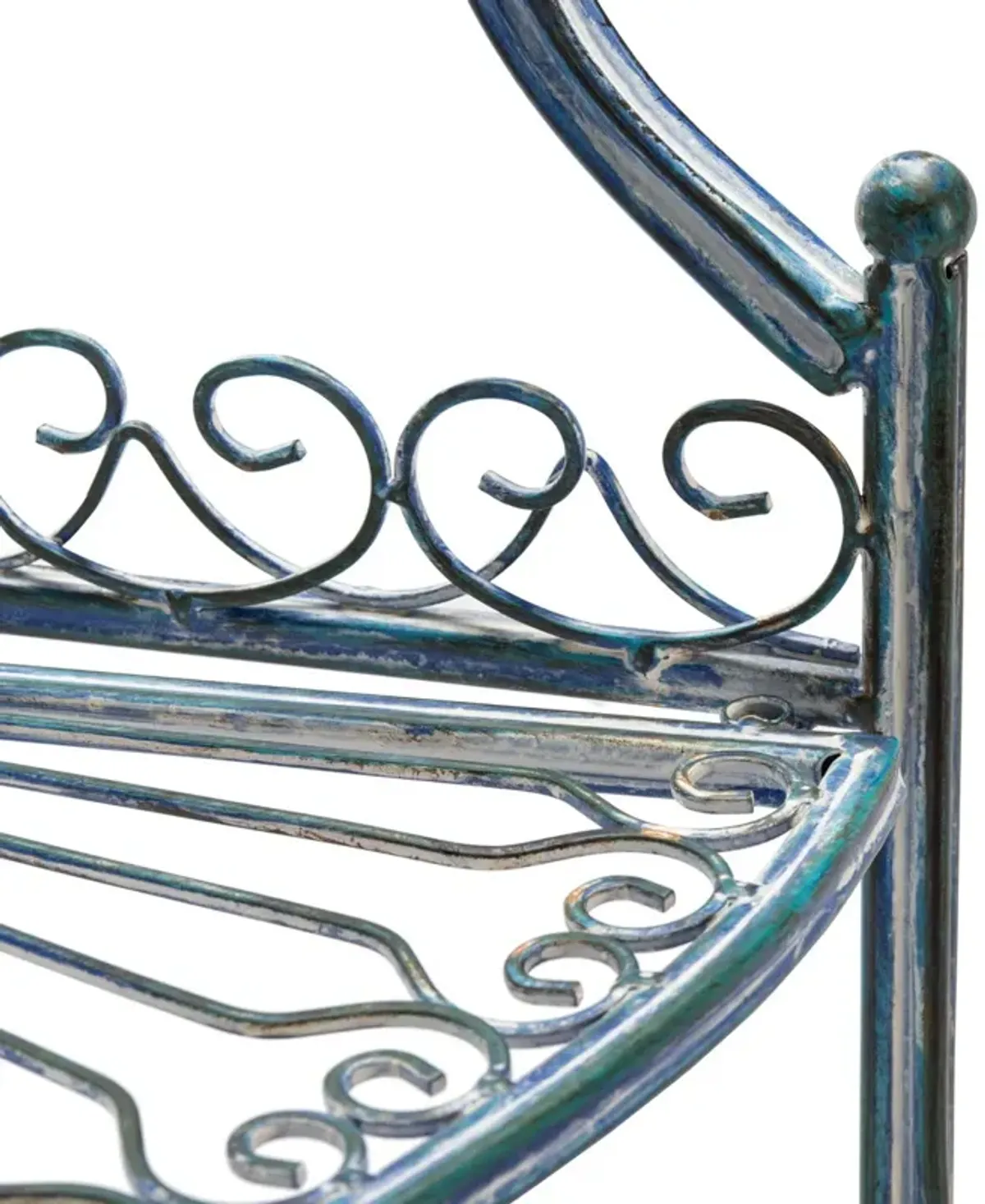 ABARRANE WROUGHT IRON 4 TIER OUTDOOR CORNER SHELF