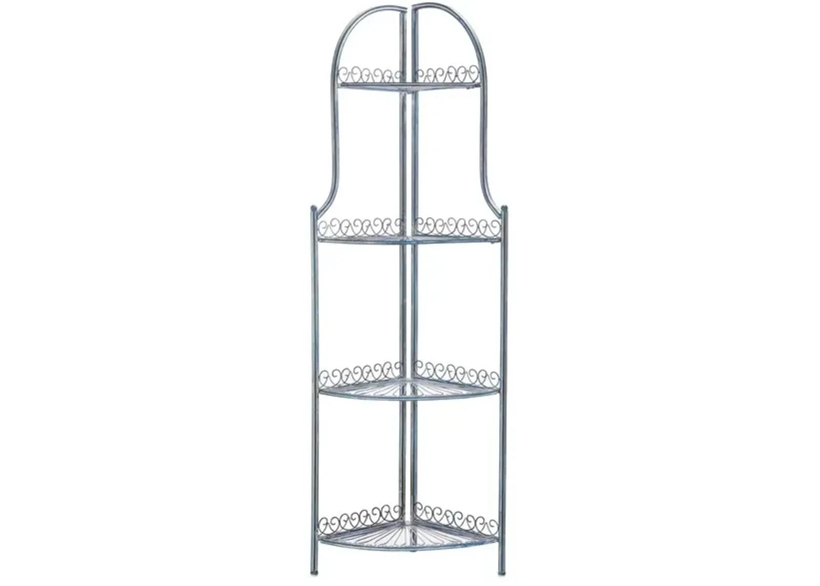 ABARRANE WROUGHT IRON 4 TIER OUTDOOR CORNER SHELF