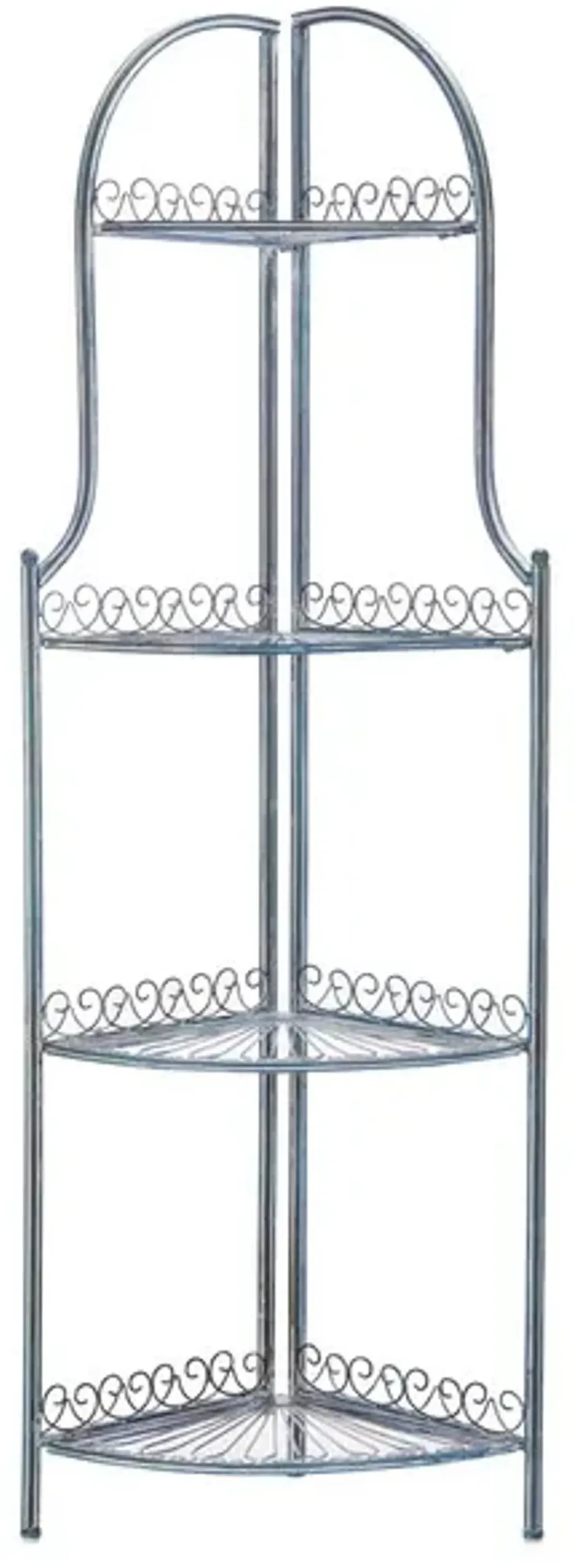 ABARRANE WROUGHT IRON 4 TIER OUTDOOR CORNER SHELF