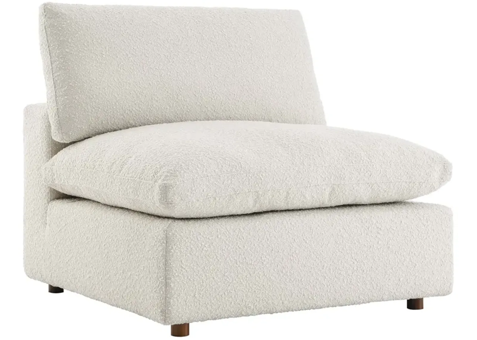 Commix Down Filled Overstuffed Boucle Fabric Armless Chair