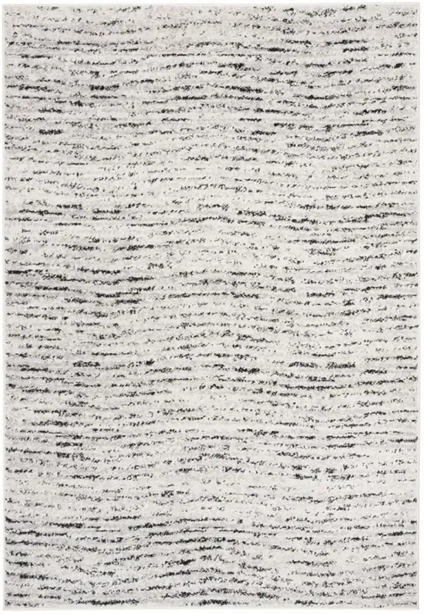 Adirondack Contemporary Ivory / Silver 2'-6" X 8' Powerloomed Rug