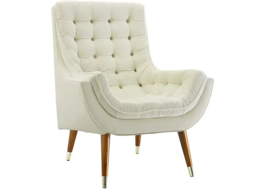 Suggest Button Tufted Performance Velvet Lounge Chair