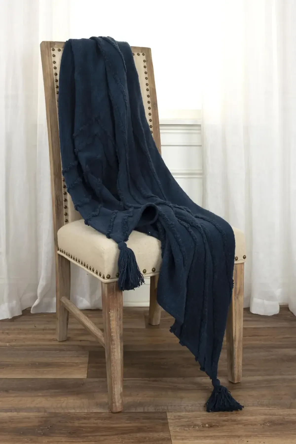 Geometric Dark Blue Throw