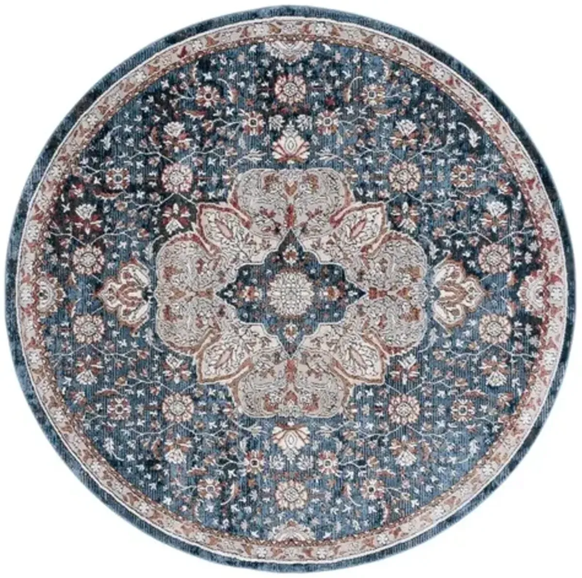 ROSEWOOD 104 Blue 6'-7' X 6'-7' Round Round Rug