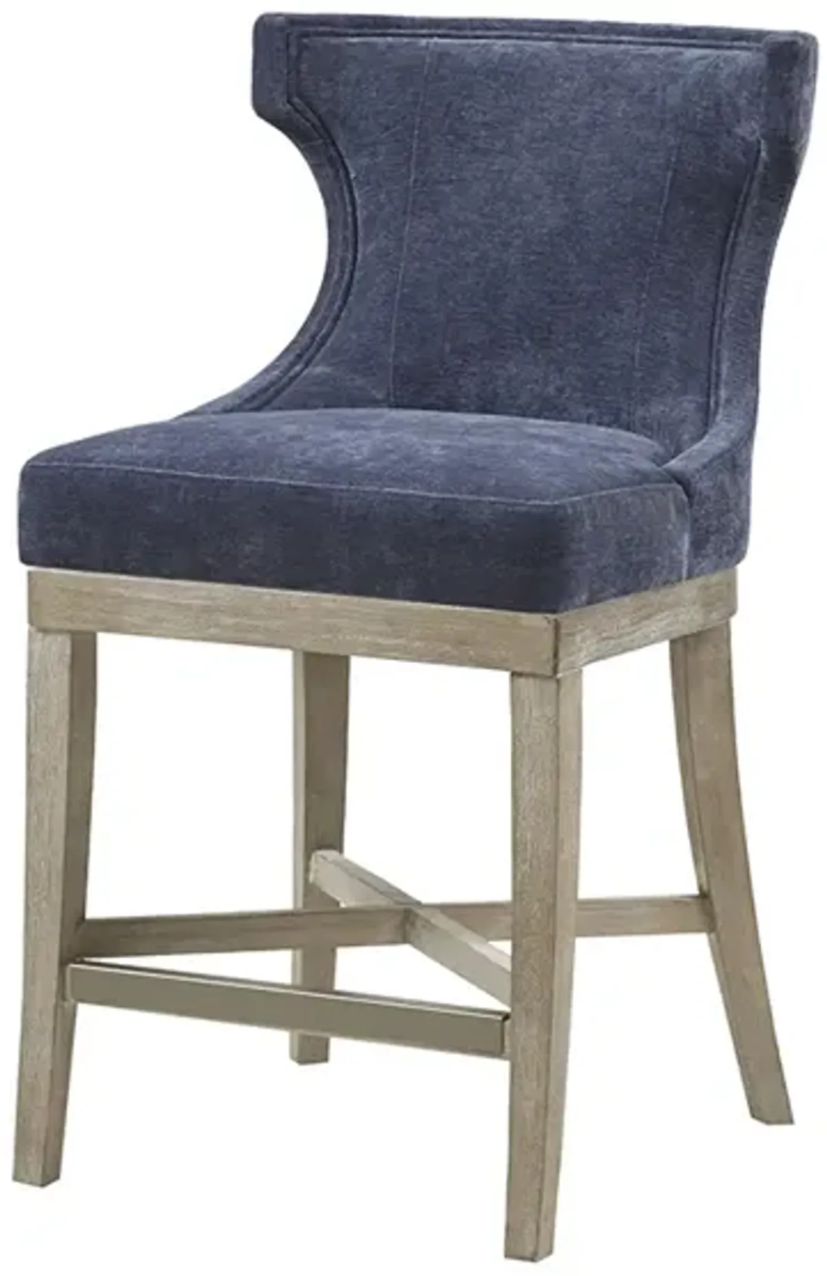 Madison Park Carson Navy Counter Stool with Swivel Seat