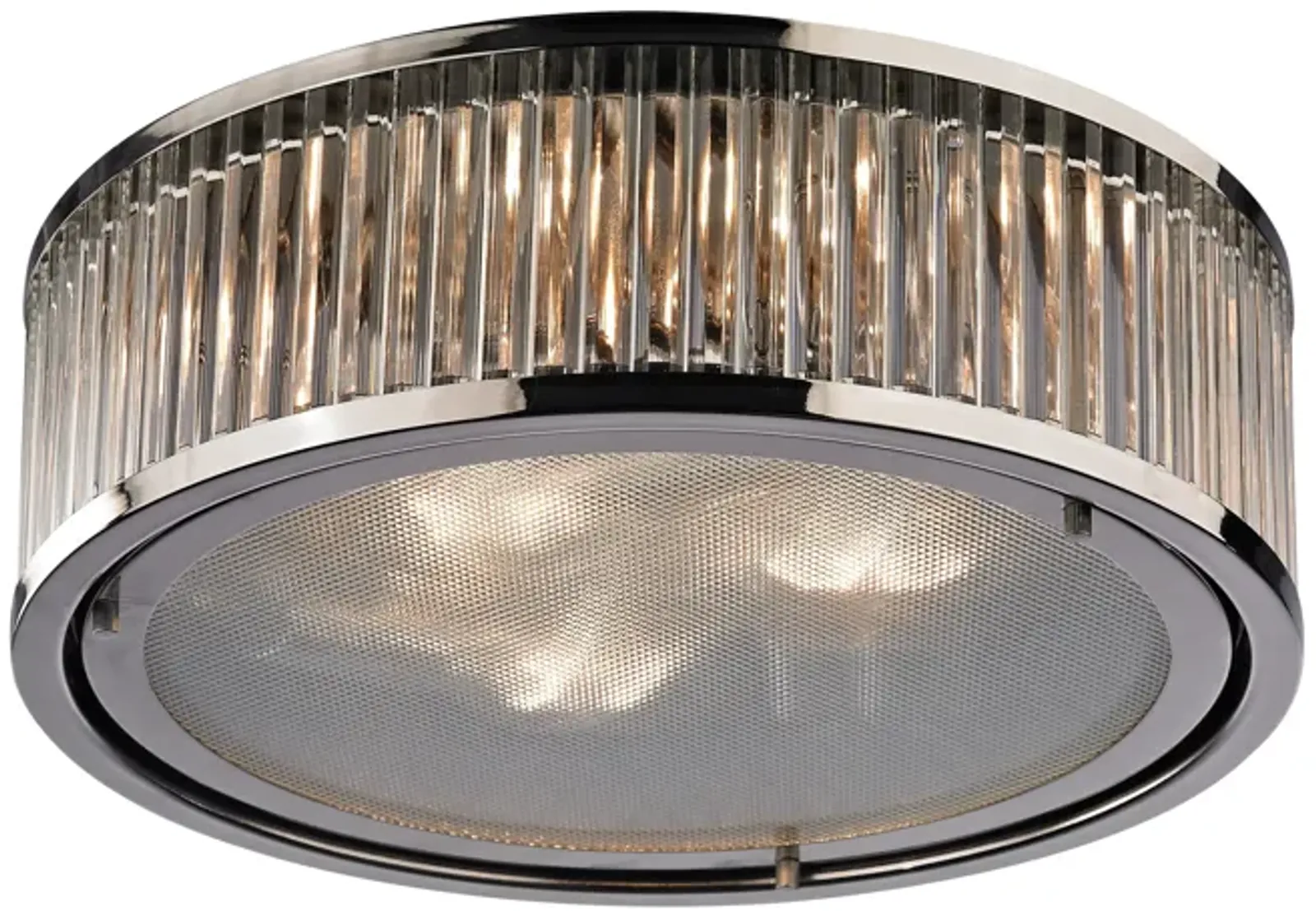 Linden Manor 16" Wide 3-Light Flush Mount - Polished Nickel