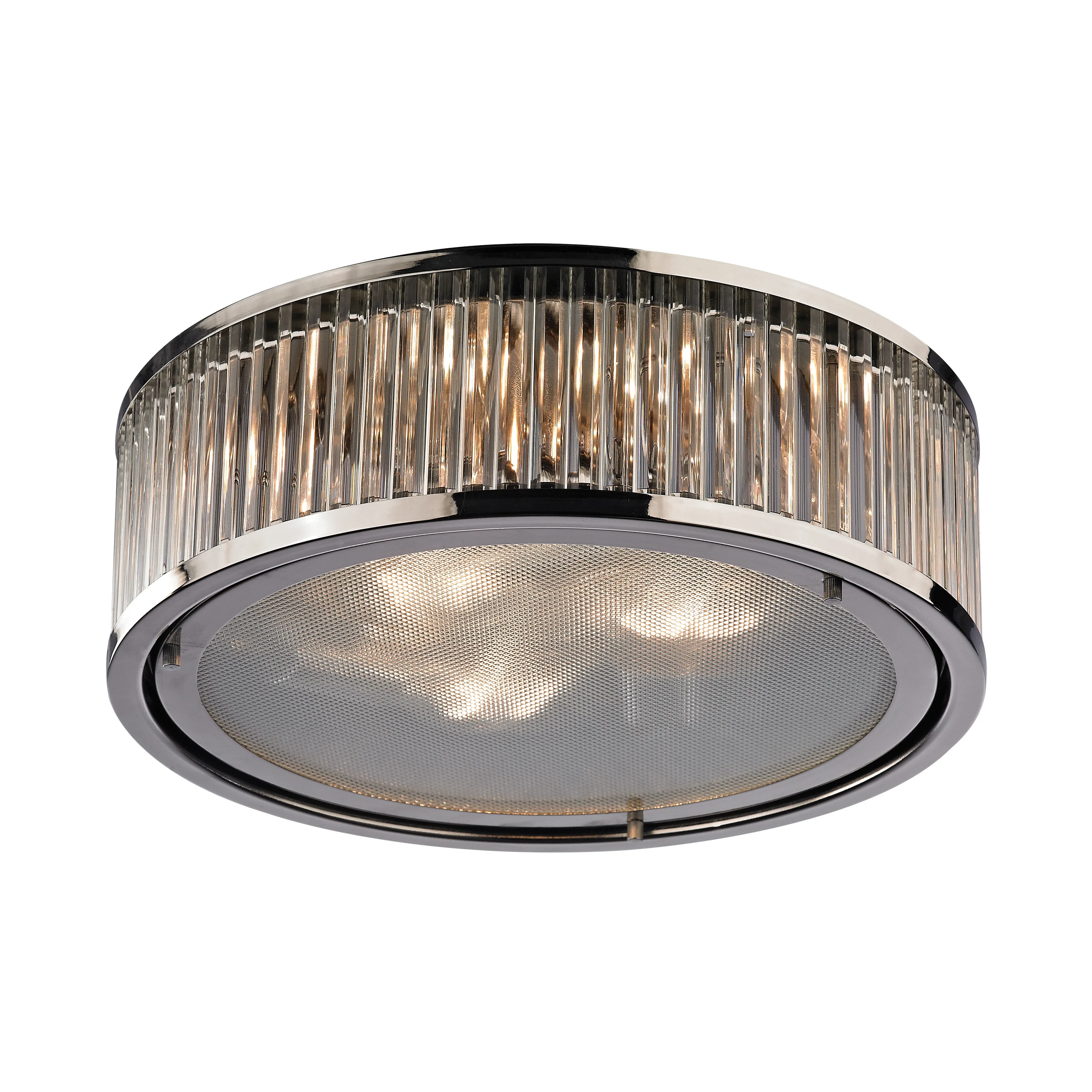 Linden Manor 16" Wide 3-Light Flush Mount - Polished Nickel