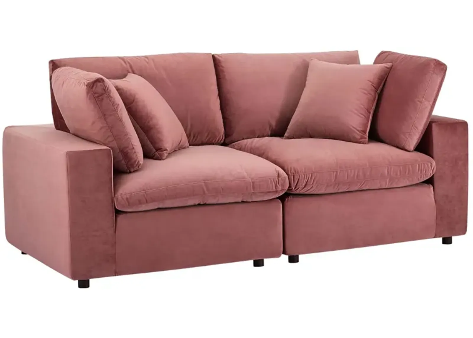 Commix Down Filled Overstuffed Performance Velvet Loveseat