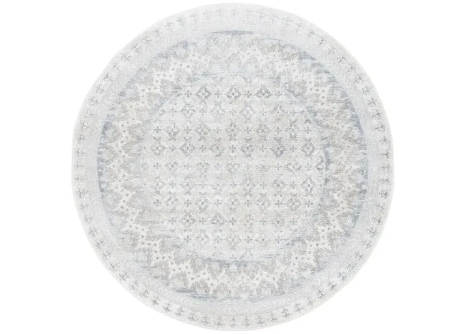 Brentwood 899 Ivory / Grey 6'-7" X 6'-7" Round Round Powerloomed Rug