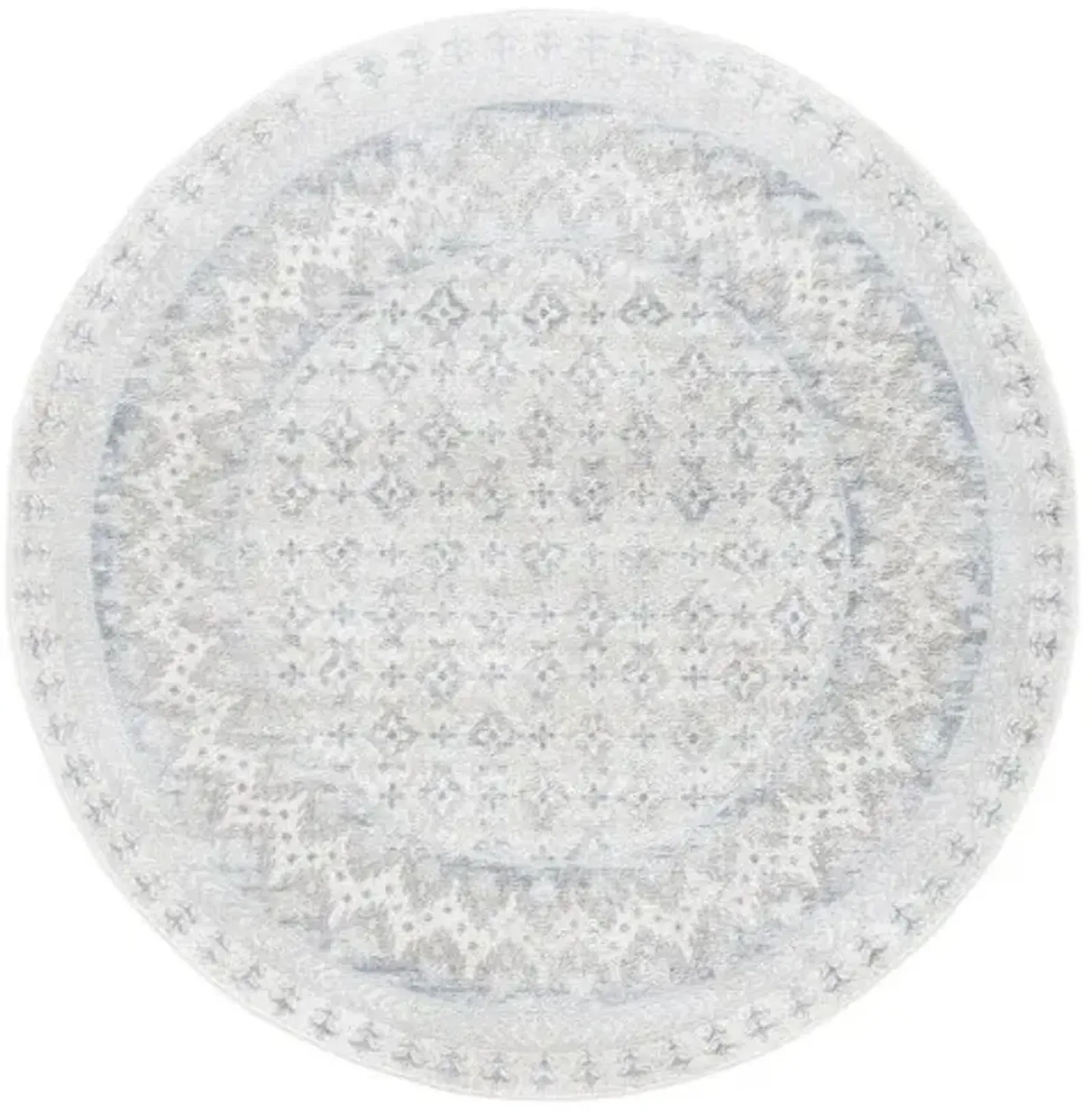 Brentwood 899 Ivory / Grey 6'-7" X 6'-7" Round Round Powerloomed Rug