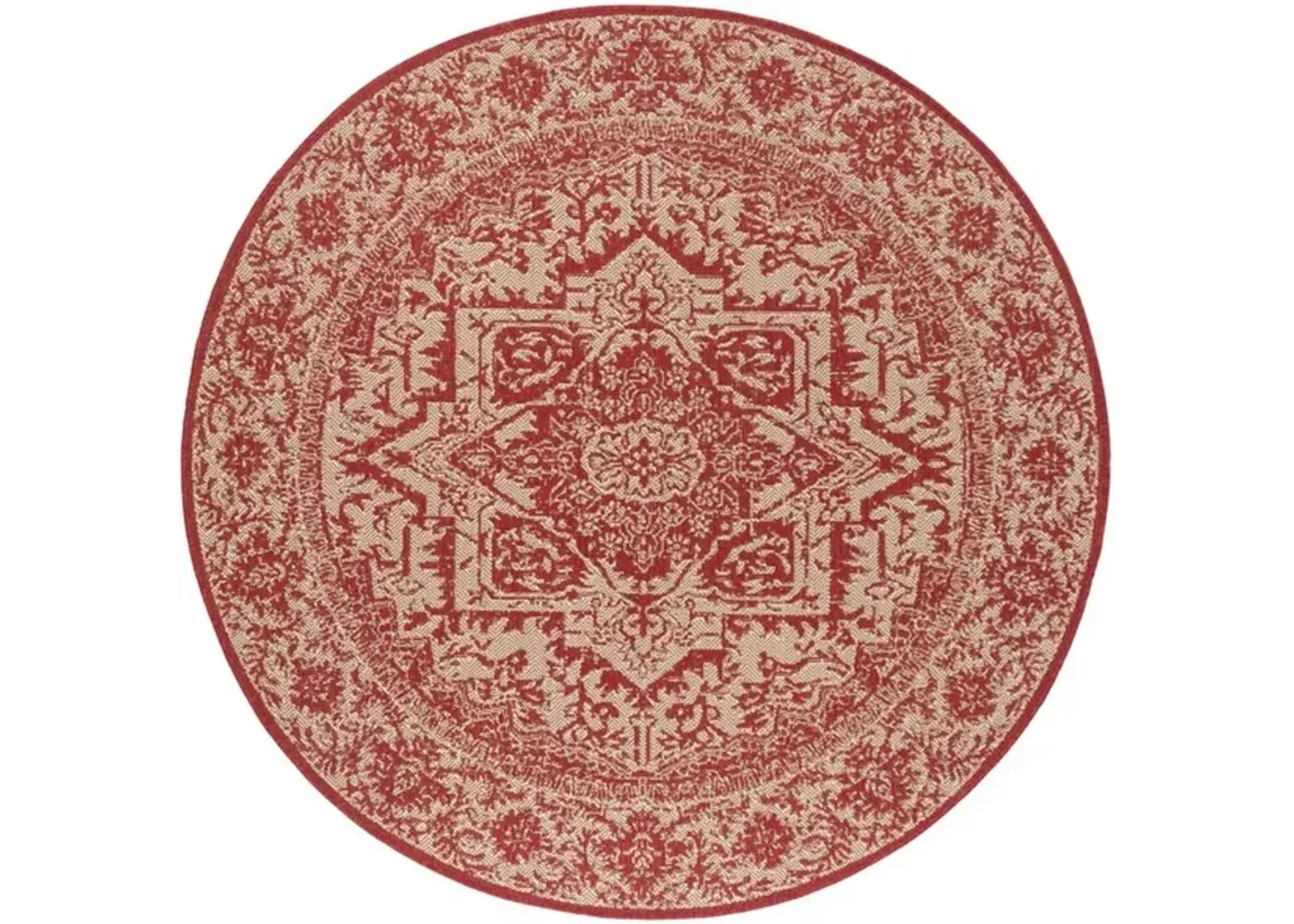 LINDEN 139 Collection LND139Q-6R Red / Creme 6'-7" X 6'-7" Round