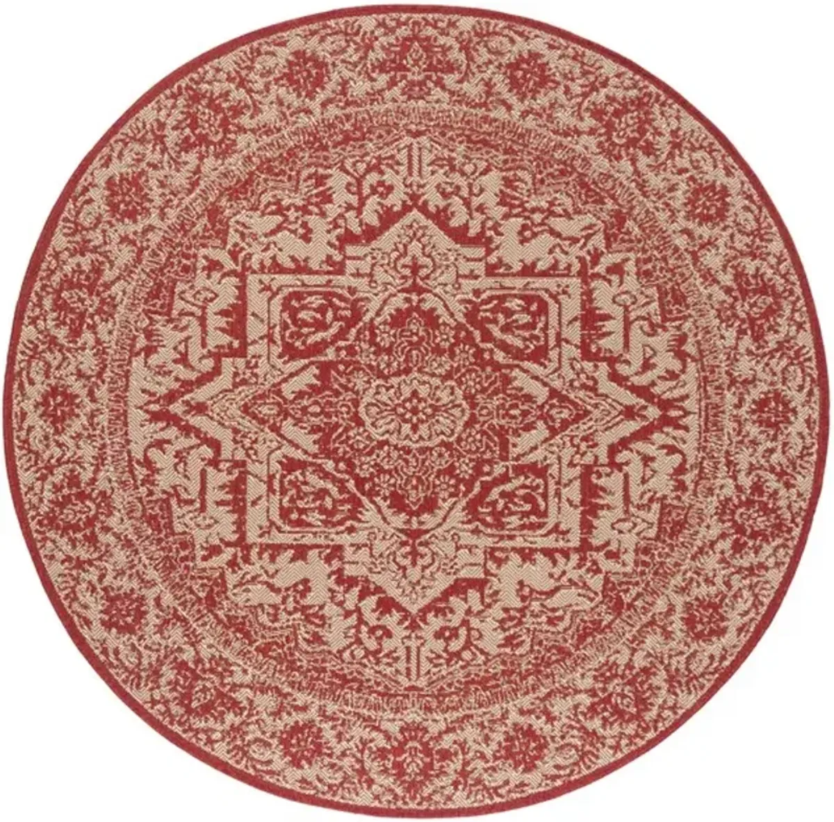 LINDEN 139 Collection LND139Q-6R Red / Creme 6'-7" X 6'-7" Round