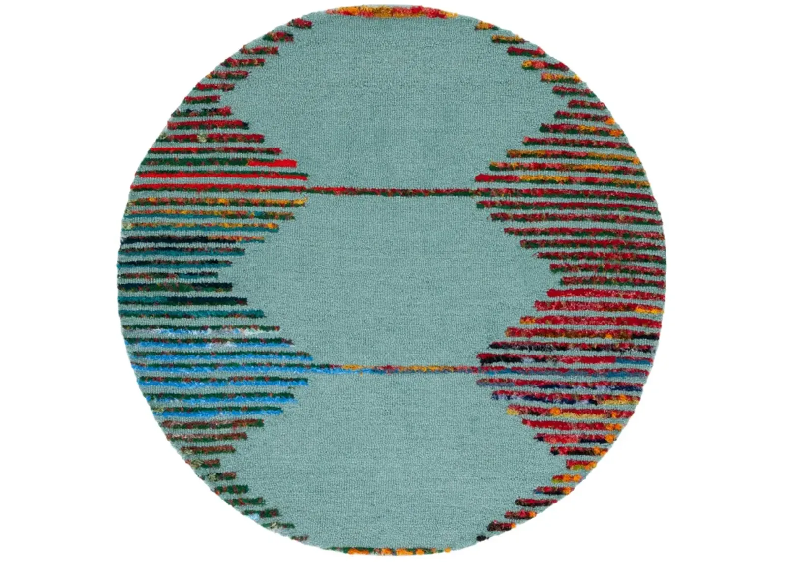 NANTUCKET 605 TEAL  4' x 4' Round Round Rug