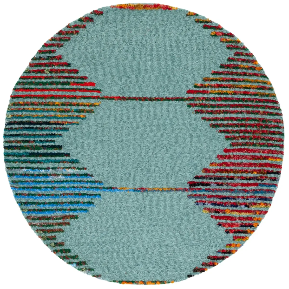 NANTUCKET 605 TEAL  4' x 4' Round Round Rug