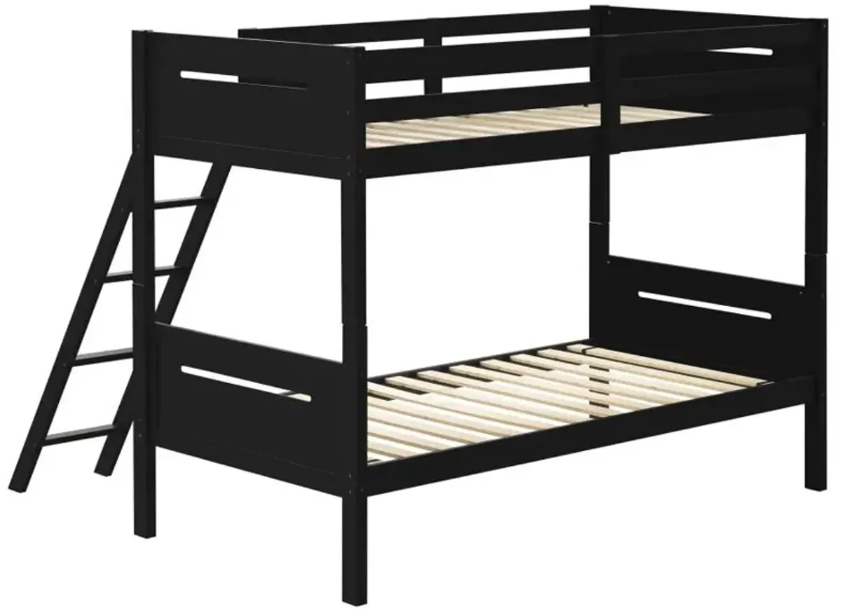 Littleton Twin Over Twin Bunk Bed Black