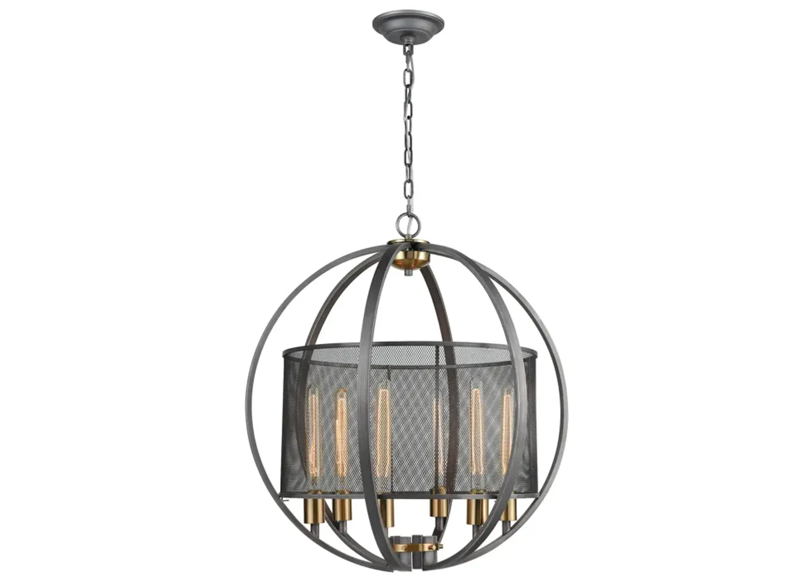 Ellicott 24" Wide 6-Light Chandelier - Weathered Zinc