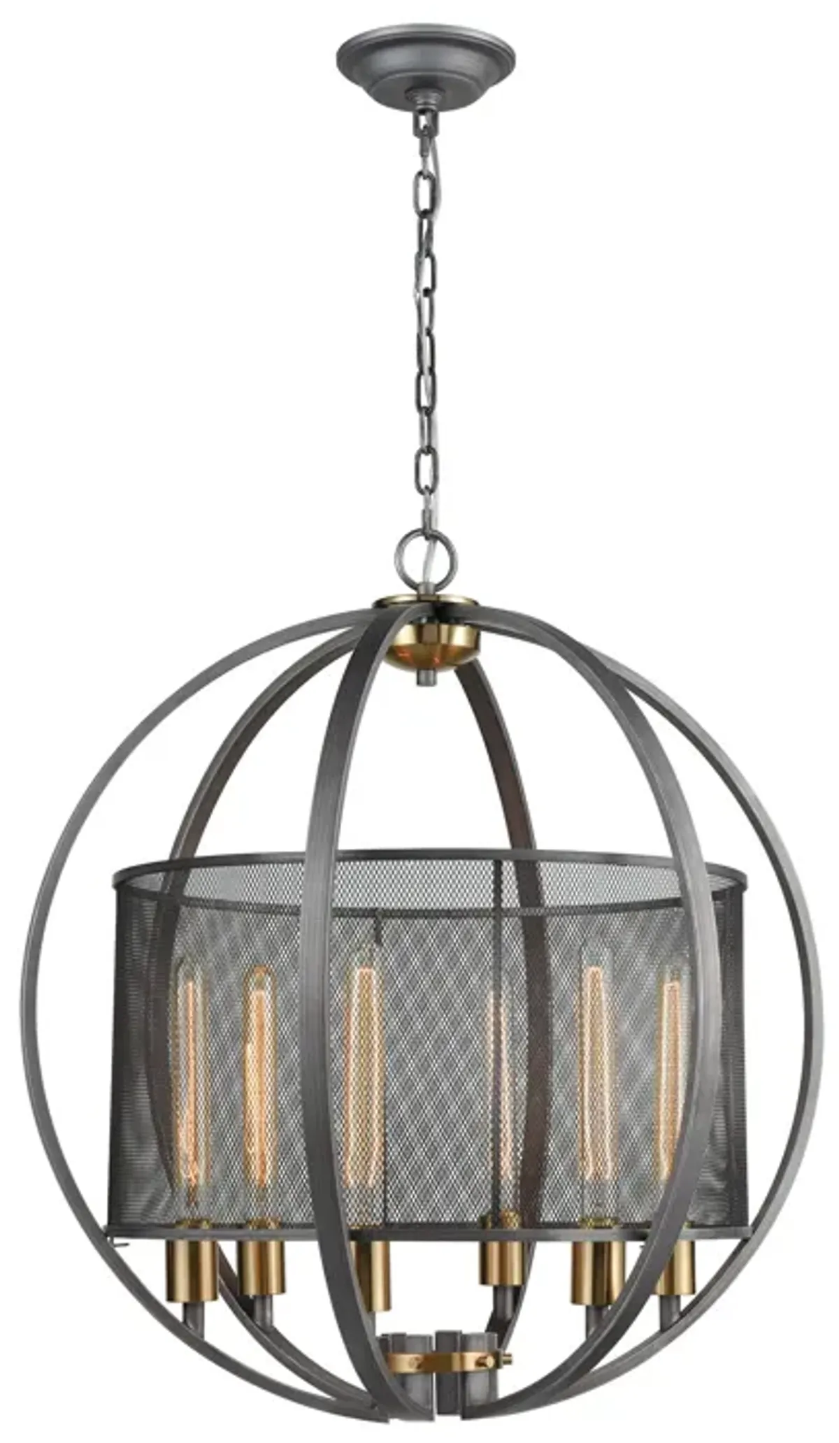 Ellicott 24" Wide 6-Light Chandelier - Weathered Zinc