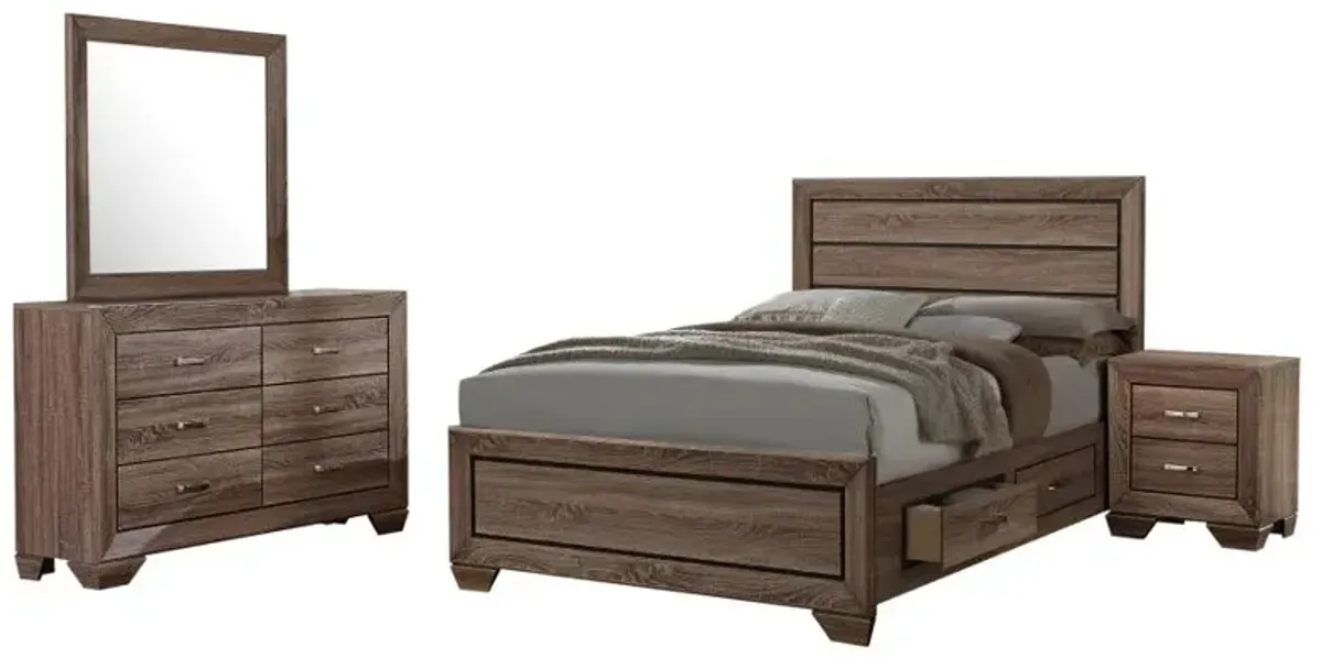 Kauffman Storage Bedroom Set with High Straight Headboard