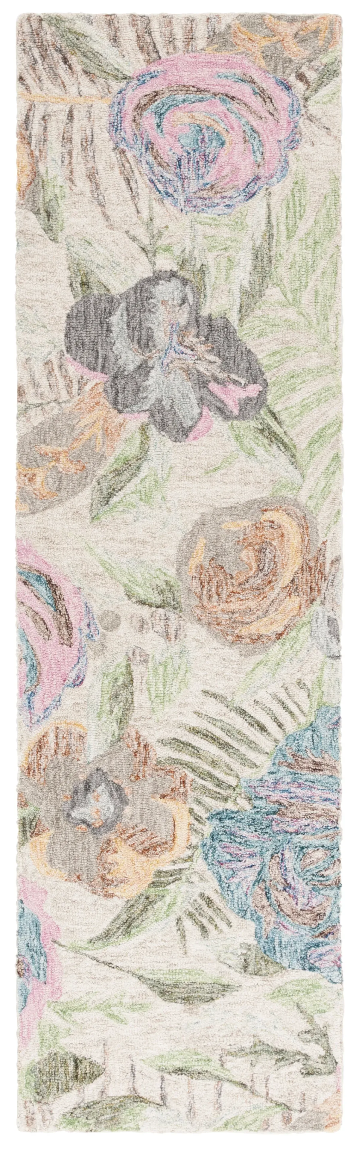 BLOSSOM 553 GREEN  2'-3' x 8' Runner Rug