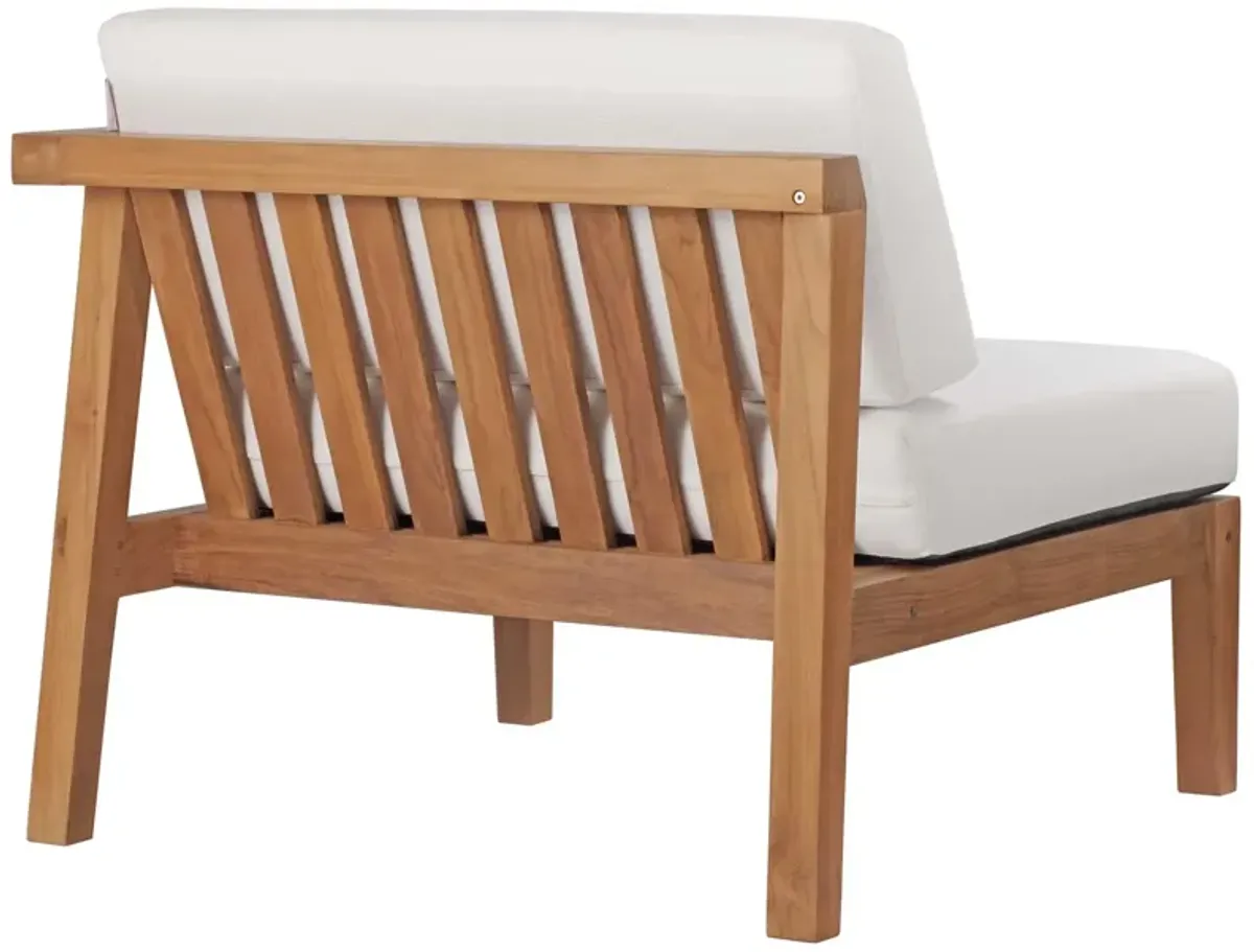 Bayport Outdoor Patio Teak Wood Right-Arm Chair