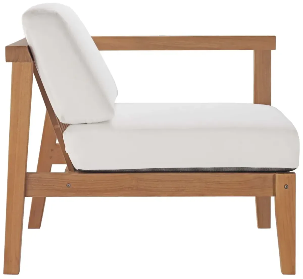 Bayport Outdoor Patio Teak Wood Right-Arm Chair