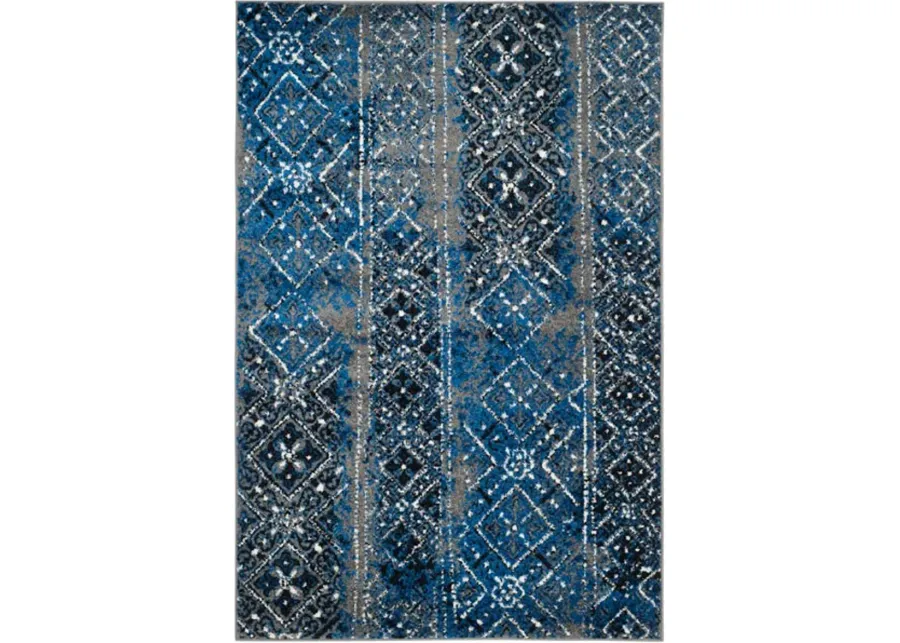 Adirondack Contemporary Silver / Multi 6' X 9' Powerloomed Rug