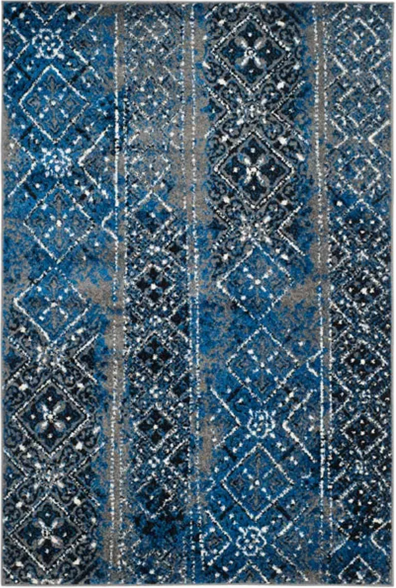 Adirondack Contemporary Silver / Multi 6' X 9' Powerloomed Rug