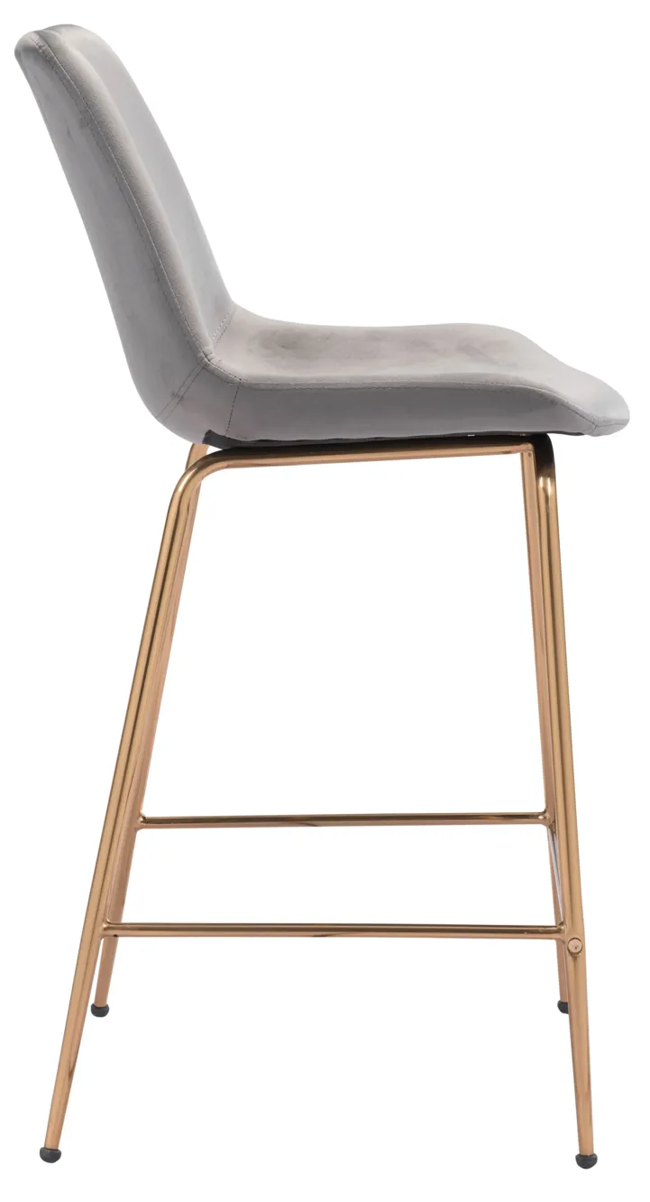 Tony Counter Stool Gray & Gold