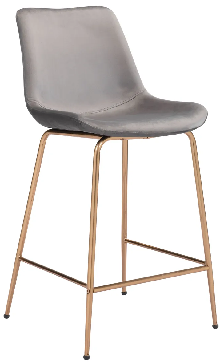 Tony Counter Stool Gray & Gold