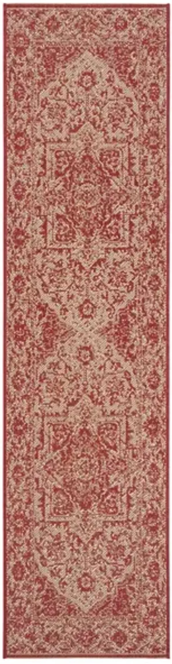 LINDEN 139 Collection LND139Q-210 Red / Creme 2'-2" X 10'