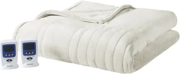 Beautyrest Microplush Ivory Heated Blanket with Wifi Technology