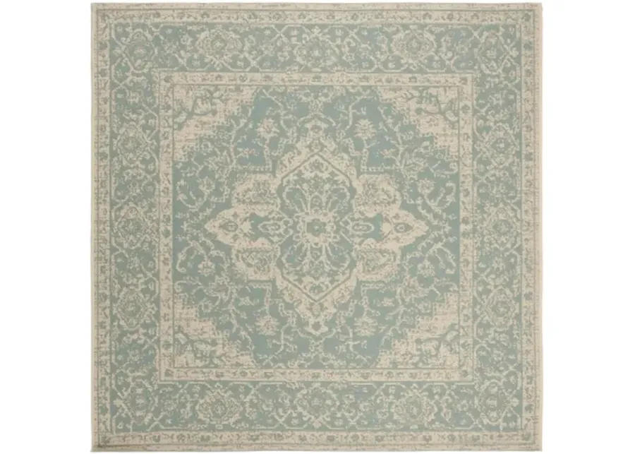 LINDEN 137 Collection LND137K-6SQ Aqua / Cream 6'-7" X 6'-7" Square