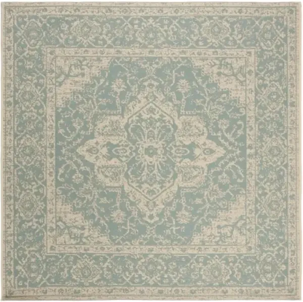 LINDEN 137 Collection LND137K-6SQ Aqua / Cream 6'-7" X 6'-7" Square
