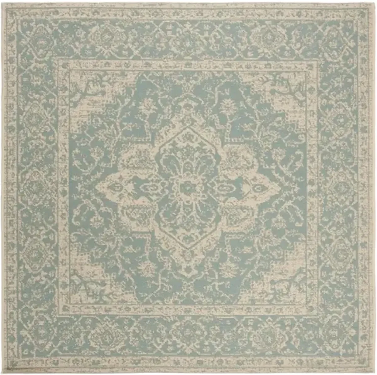 LINDEN 137 Collection LND137K-6SQ Aqua / Cream 6'-7" X 6'-7" Square