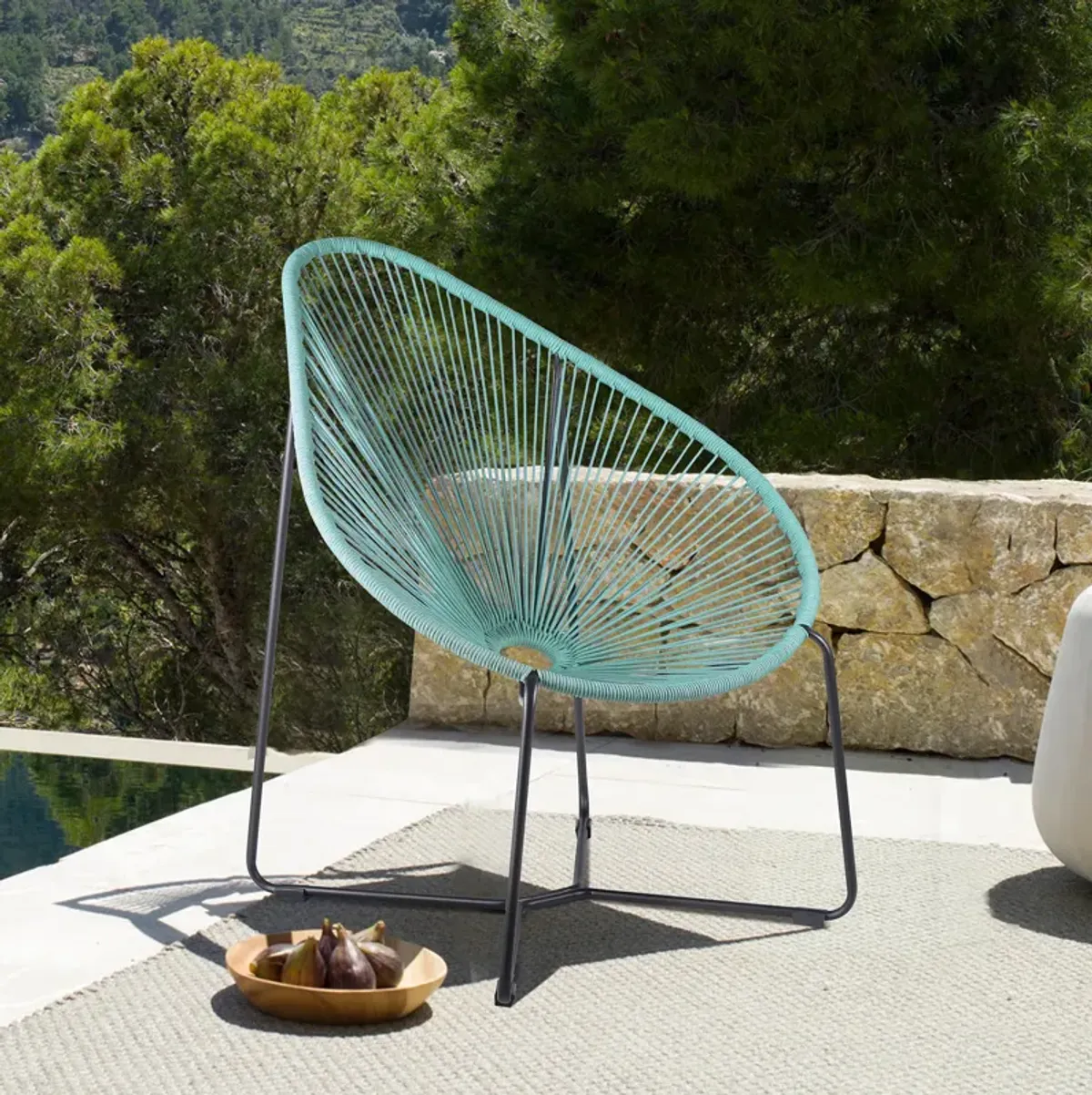 Acapulco Indoor/Outdoor Steel Papasan Lounge Chair 