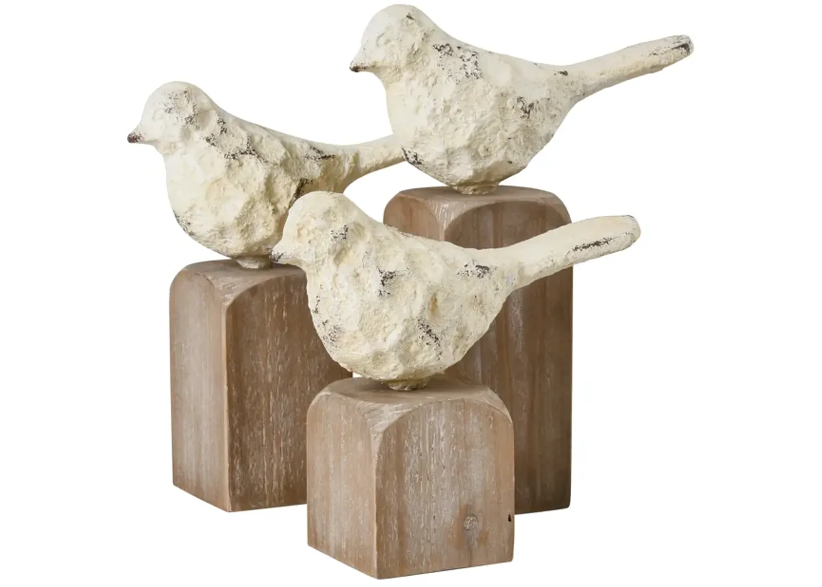 Higgins Bird Object - Set of 3 Aged Cream