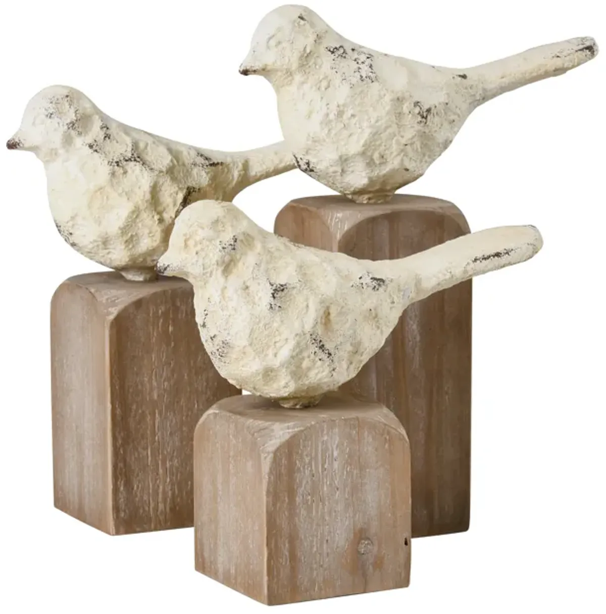 Higgins Bird Object - Set of 3 Aged Cream