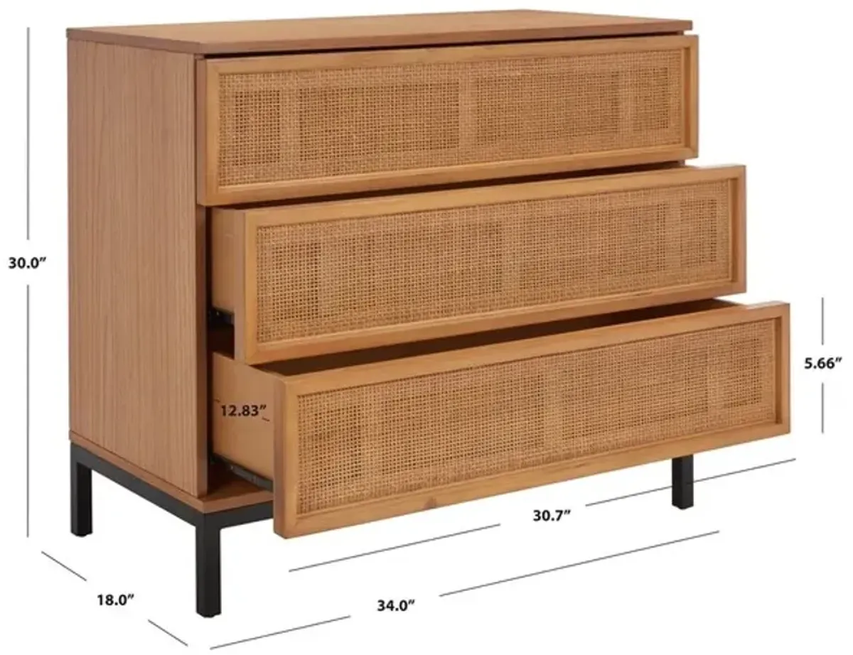 ZADIE 3 DRAWER RATTAN CHEST