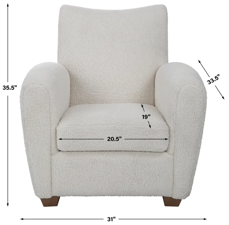 Teddy White Shearling Accent Chair