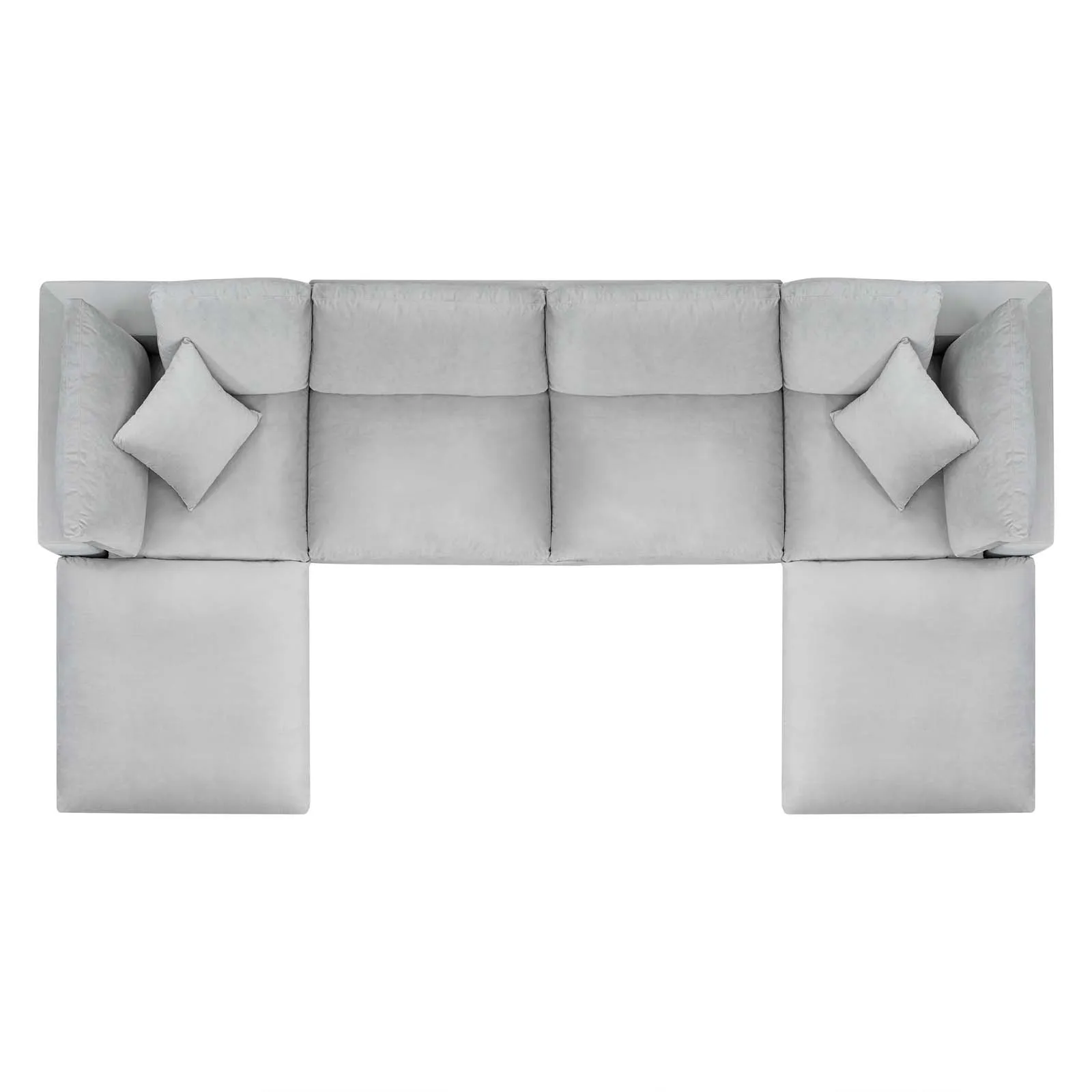 Commix Down Filled Overstuffed Performance Velvet 6-Piece Sectional Sofa