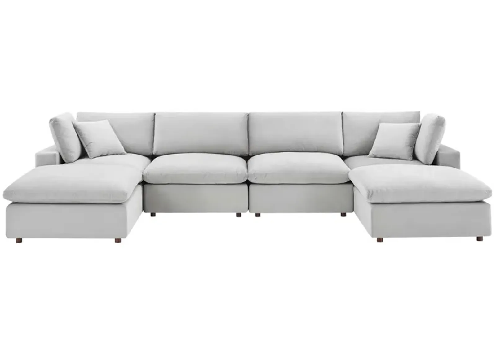 Commix Down Filled Overstuffed Performance Velvet 6-Piece Sectional Sofa