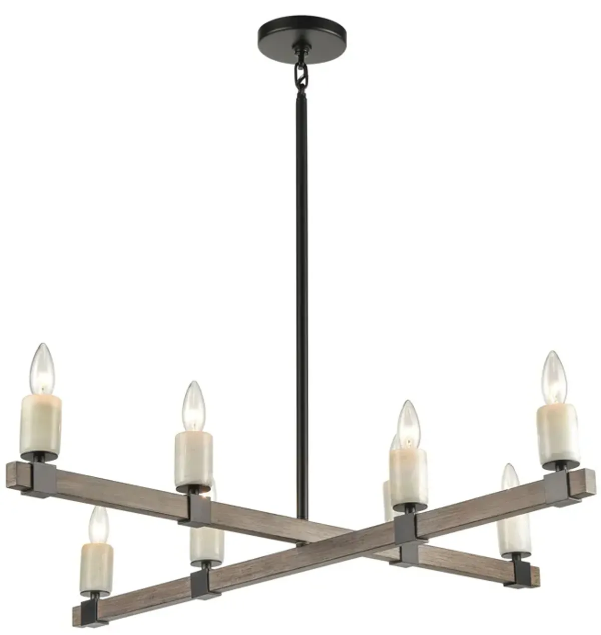 Stone Manor 39" Wide 8-Light Linear Chandelier - Matte Black