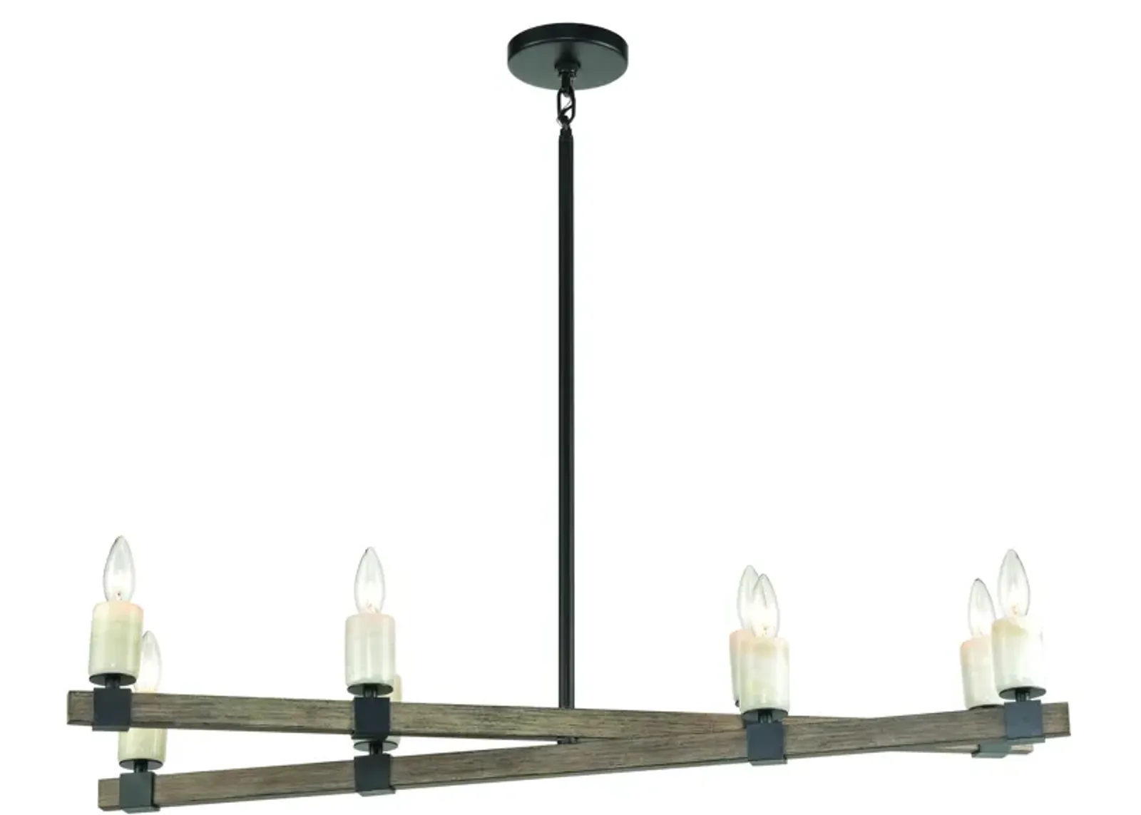 Stone Manor 39" Wide 8-Light Linear Chandelier - Matte Black