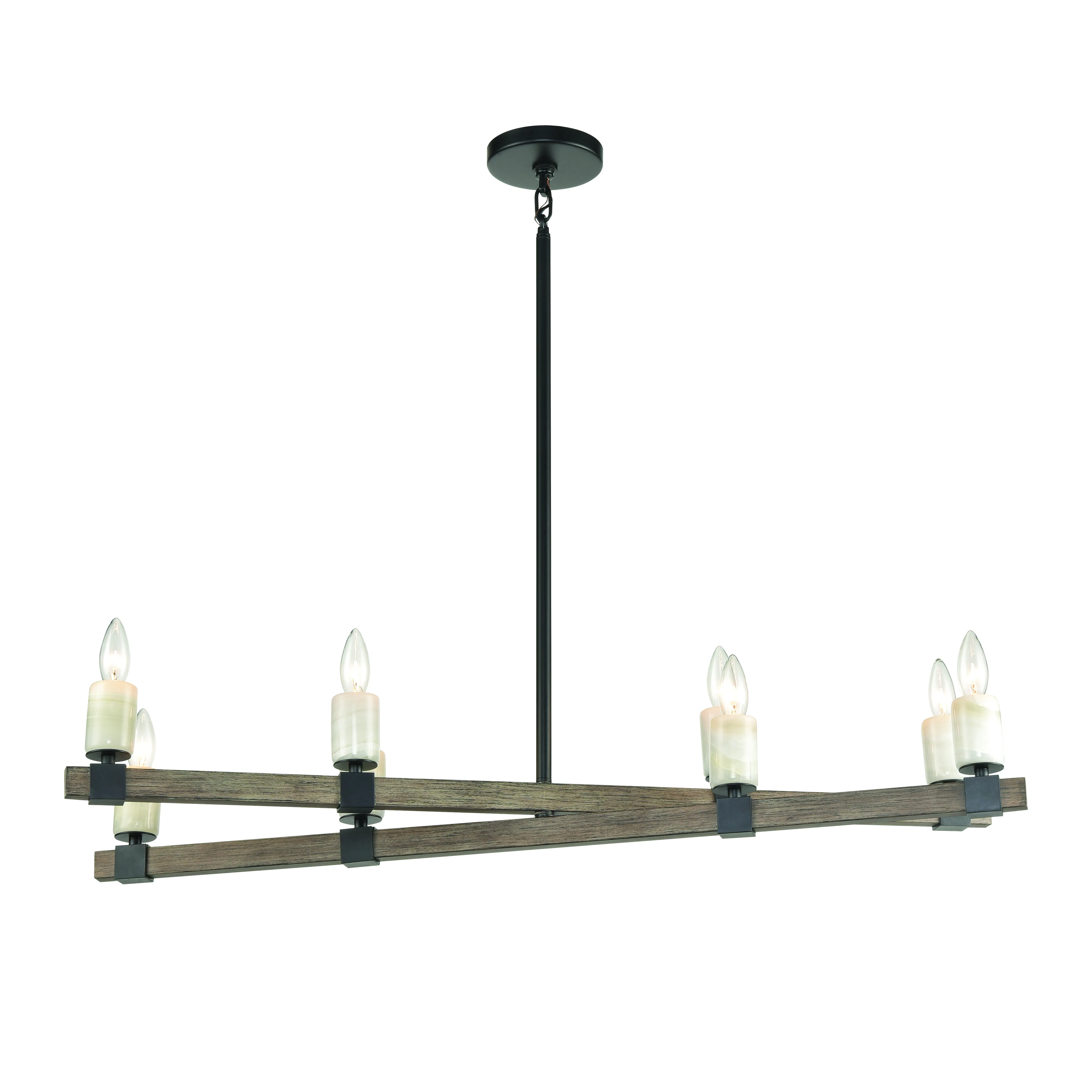 Stone Manor 39" Wide 8-Light Linear Chandelier - Matte Black