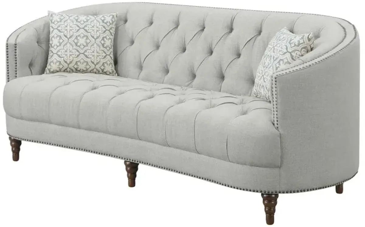 Avonlea Sloped Arm Upholstered Sofa Trim Grey