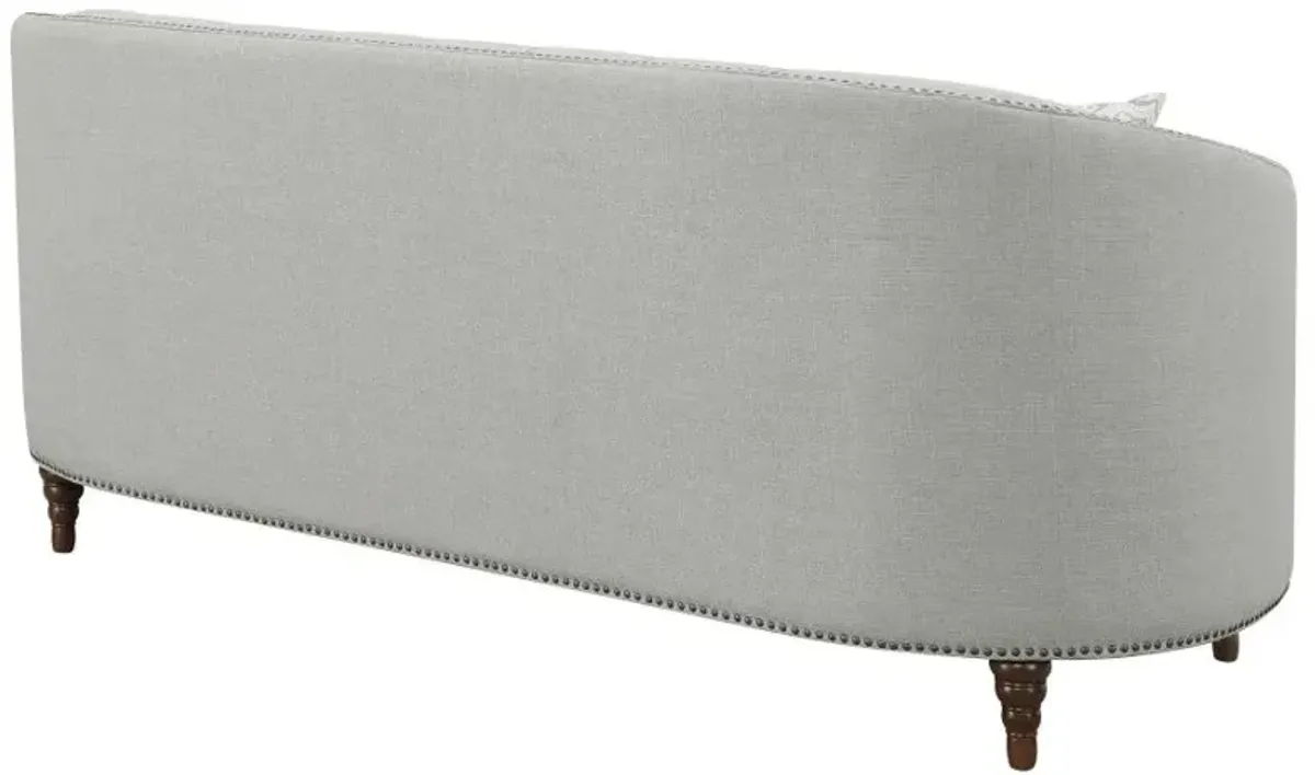 Avonlea Sloped Arm Upholstered Sofa Trim Grey