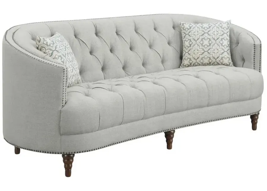 Avonlea Sloped Arm Upholstered Sofa Trim Grey