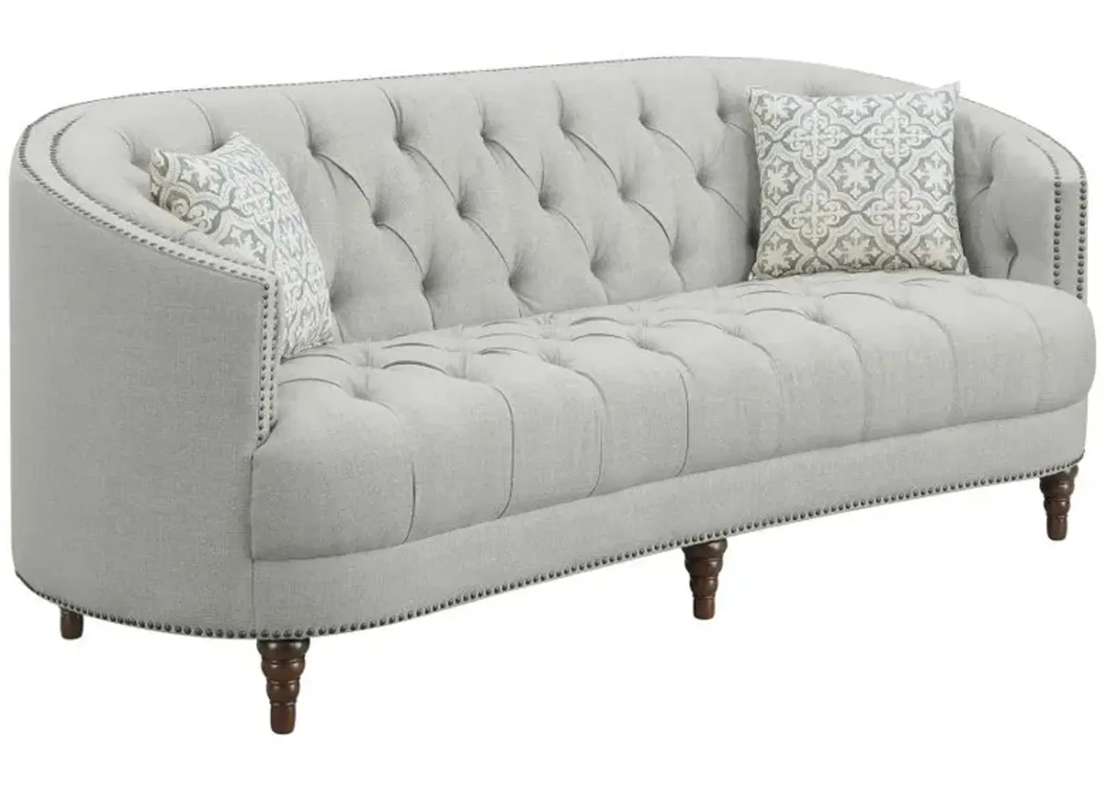 Avonlea Sloped Arm Upholstered Sofa Trim Grey