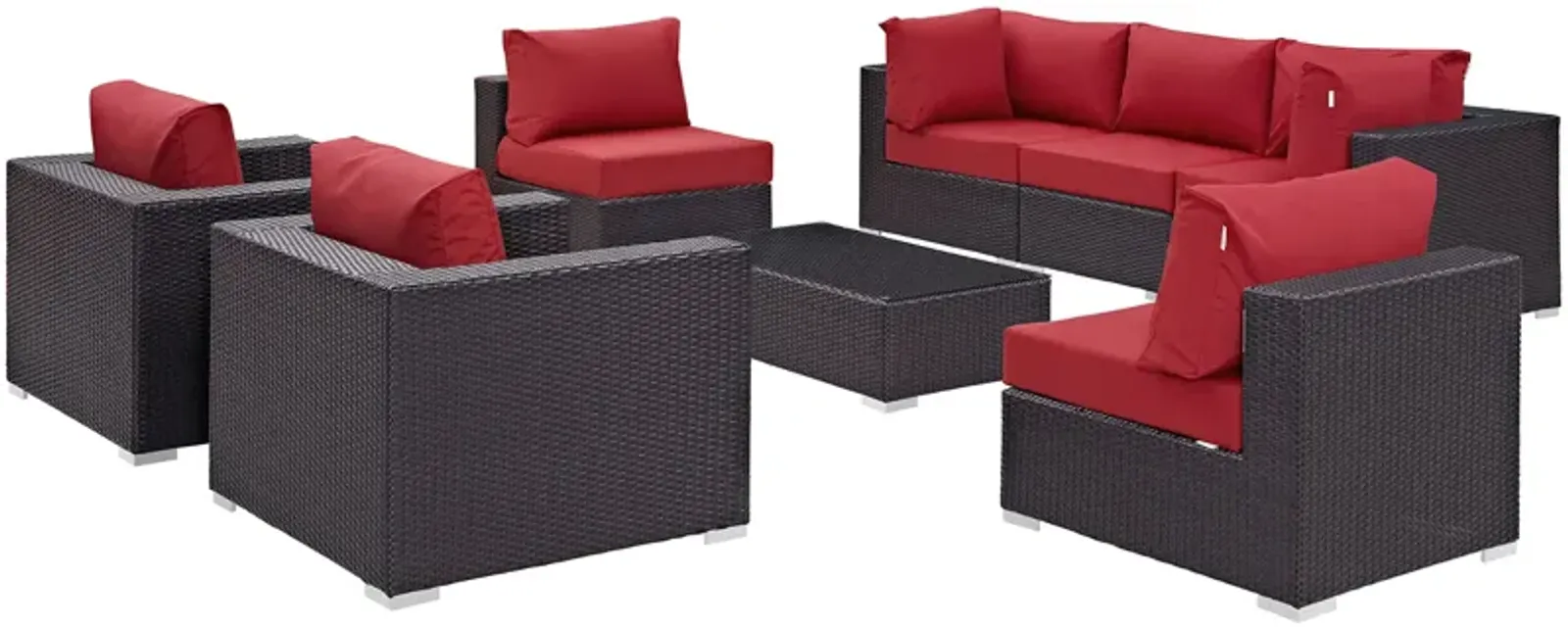 Convene 8 Piece Outdoor Patio Sectional Set